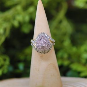 1 Carat Diamond Cluster Ring - 10k Gold